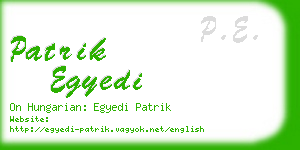 patrik egyedi business card